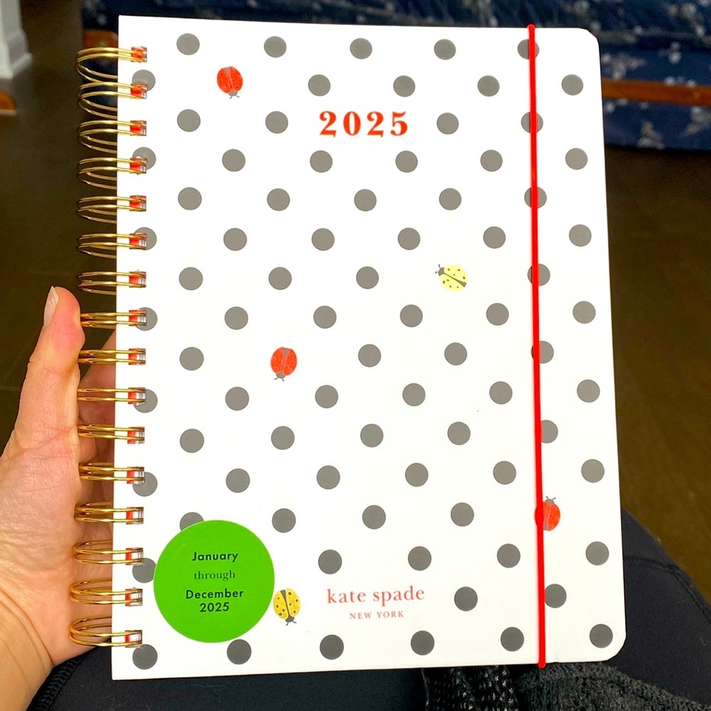Kate Spade 2025 Polka Dot Planner hard cover note book
